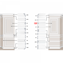 Decorative plastic molding, item number 120-20. The perfect solution for decorating your home or apartment