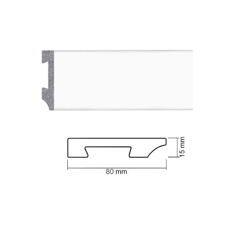 Plintă pentru podea 2401-20 de culoare alba, exclusiv pentru casa ta | Rame.RO